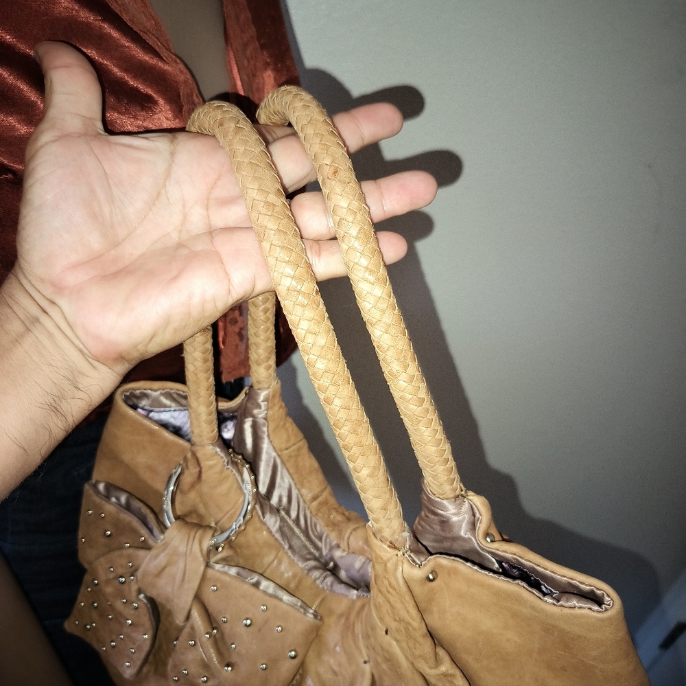 Junior Drake Daijah Studded Handbag Tan Leather. $$$ 49 SALE PRICE - Picture 12 of 16